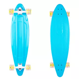 Plastový longboard WORKER Pike 36" so svietiacimi kolieskami - zelená - modrá