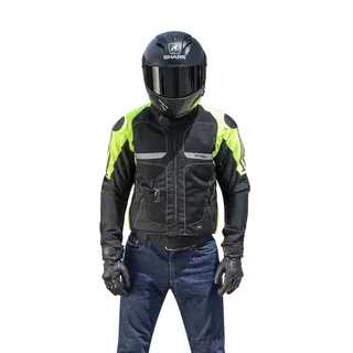 Letná airbagová bunda Helite Vented Hivis, mechanická s trhačkou - zeleno-žltá