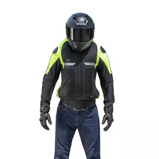 Letná airbagová bunda Helite Vented Hivis, mechanická s trhačkou - zeleno-žltá
