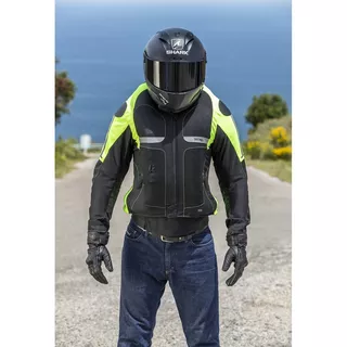 Letná airbagová bunda Helite Vented Hivis, mechanická s trhačkou - zeleno-žltá
