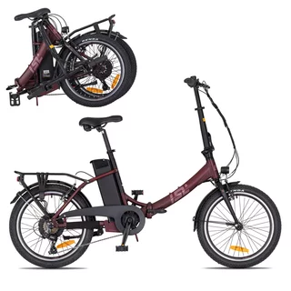 Skladací elektrobicykel inSPORTline ISL Felior 468 Wh 20" - model 2026 - Velour Red