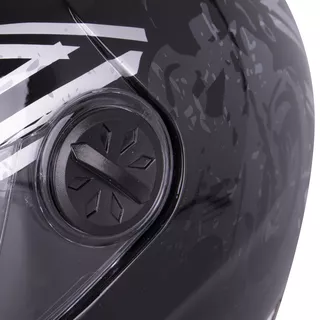 Otvorená prilba W-TEC FS-715B Union Black - 2.akosť - čierna s grafikou
