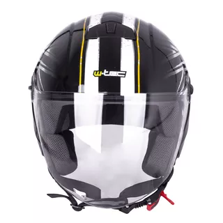 Otvorená prilba W-TEC FS-715B Union Black - 2.akosť - čierna s grafikou