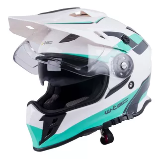 Moto prilba W-TEC V331 - čierno-modro-oranžová