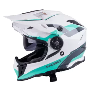 Moto prilba W-TEC V331 - čierno-modro-oranžová