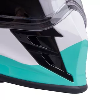 Moto prilba W-TEC V331 - čierno-modro-oranžová
