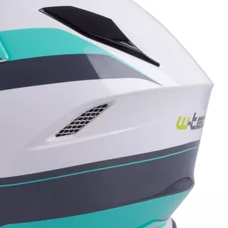 Moto prilba W-TEC V331 - čierno-modro-oranžová
