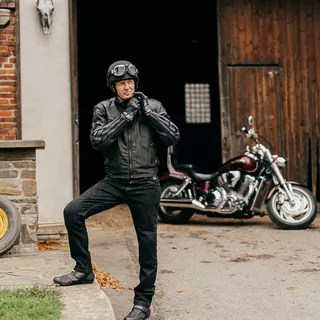 Pánske moto jeansy W-TEC A-1013 - čierna