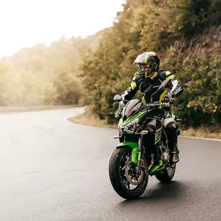 Pánske kožené moto nohavice W-TEC Vector - čierna-fluo