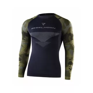 Moto thermo tričko Rebelhorn Freeze Jersey LS - čierna-kamufláž - čierna-kamufláž