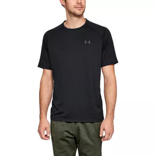 Pánske tričko Under Armour Tech SS Tee 2.0 - Steel Light Heather/Black