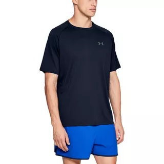 Pánske tričko Under Armour Tech SS Tee 2.0 - Steel Light Heather/Black