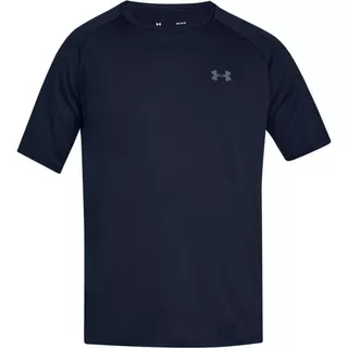 Pánske tričko Under Armour Tech SS Tee 2.0 - Steel Light Heather/Black