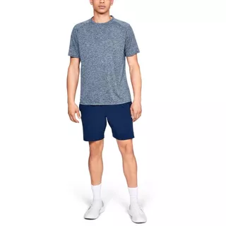 Pánske tričko Under Armour Tech SS Tee 2.0 - Steel Light Heather/Black