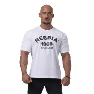Pánske tričko Nebbia Golden Era 192 - Light Grey - White