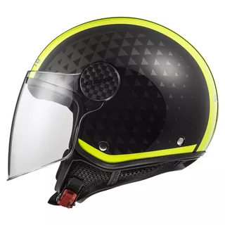 Moto prilba LS2 OF558 Sphere Lux - Crush Black H-V Yellow