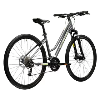 Dámsky crossový bicykel Kross EVADO 3.0 28" - model 2025 - šedá / zelená / lesk