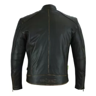 Kožená moto bunda W-TEC Embracer - 2. akosť - Vintage Dark Brown