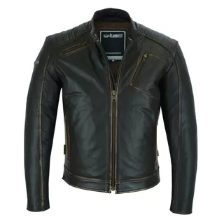 Kožená moto bunda W-TEC Embracer - 2. akosť - Vintage Dark Brown