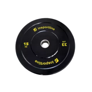 Gumový kotúč inSPORTline Bumper Plate Lite 15 kg 50 mm