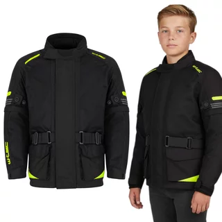 Detská rastúca moto bunda W-TEC Pinapoco - čierna-fluo