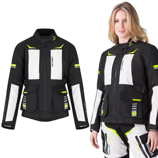 Dámska moto bunda W-TEC Warao Lady - čierna-fluo