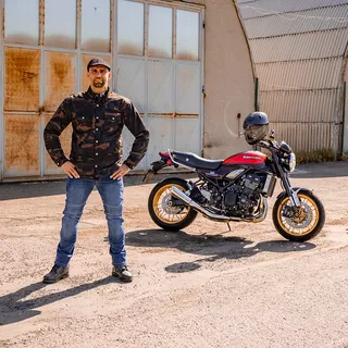 Pánske moto jeansy BOS Micas - Acid Blue