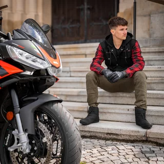 Moto bunda W-TEC Black Heart Radikaal - červeno-čierna