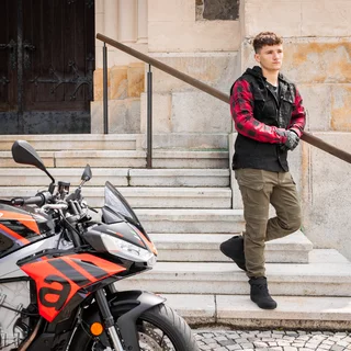 Moto bunda W-TEC Black Heart Radikaal - červeno-čierna