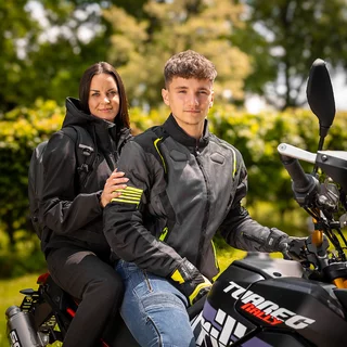 Letná moto bunda W-TEC Pelyes - šedá-fluo
