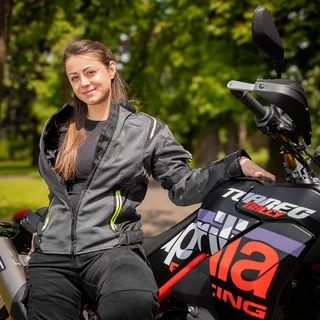 Dámska letná moto bunda W-TEC Jelsa - šedá-fluo