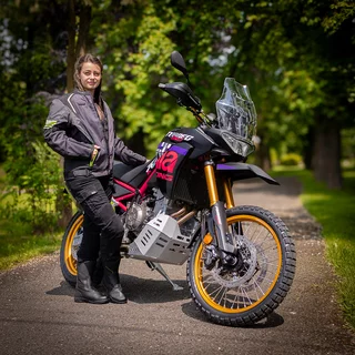 Dámska letná moto bunda W-TEC Jelsa - šedá-fluo