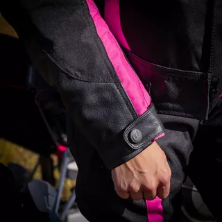 Dámska moto bunda W-TEC Durmana - čierno-ružová