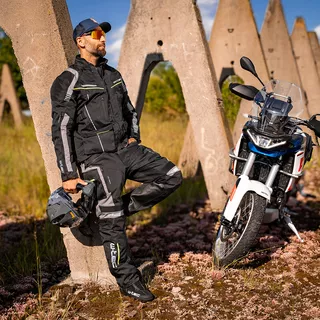 Touringová moto bunda W-TEC Smackton - 2.akosť - čierno-zelená