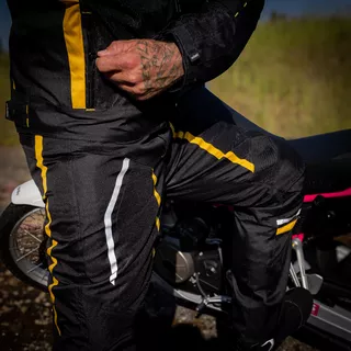 Pánske letné moto nohavice W-TEC Toranio - čierno-žltá