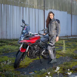 Dámske moto nohavice W-TEC Smackton Lady - šedo-oranžová