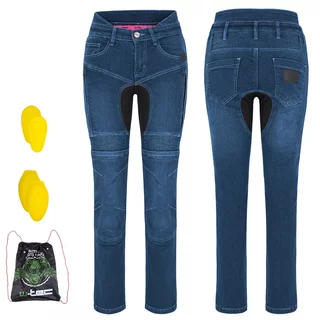 Dámske moto jeansy W-TEC Biterilla Eva Lady - modrá