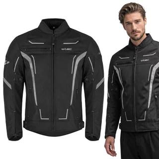 Letná pánska moto bunda W-TEC Mirelio - čierno-šedá