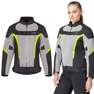 Letná dámska moto bunda W-TEC Mirelia - čierno-šedo-fluo