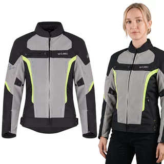 Letná dámska moto bunda W-TEC Mirelia - čierno-šedo-fluo