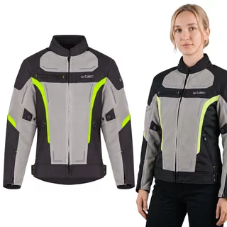 Letná dámska moto bunda W-TEC Mirelia - čierno-šedo-fluo