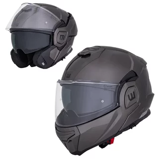 Preklápacia moto prilba W-TEC Zoroz P/J - Metallic Grey