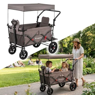 Skladací transportný vozík inSPORTline StrollKidz s možnosťou prepravy detí
