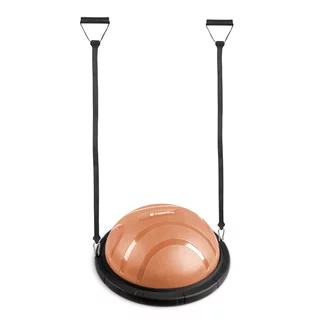 Balančná podložka inSPORTline Dome Edge s gumovými expandérmi 100 cm / 4,6 kg - čierna-mocha mousse