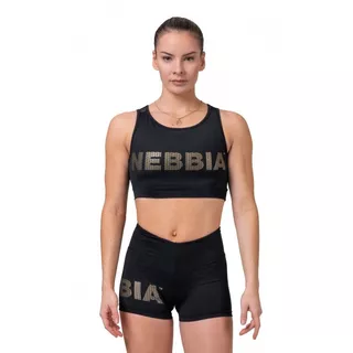 Dámsky mini top Nebbia Gold Mesh 830 - Black - Black
