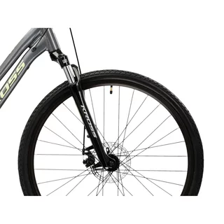 Dámsky crossový bicykel Kross EVADO 3.0 28" - model 2025 - šedá / zelená / lesk