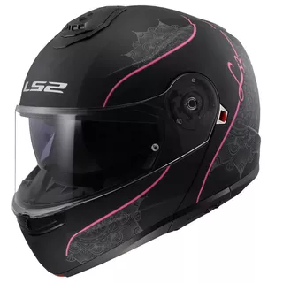 Výklopná prilba LS2 FF908 Strobe II Lux Matt Black-Pink