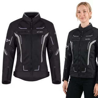 Letná dámska moto bunda W-TEC Mirelia - čierno-šedá