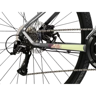 Dámsky crossový bicykel Kross EVADO 3.0 28" - model 2025 - šedá / zelená / lesk