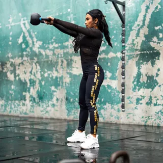 Dámske legíny s vysokým pásom Nebbia INTENSE Iconic 834 - Black/Gold